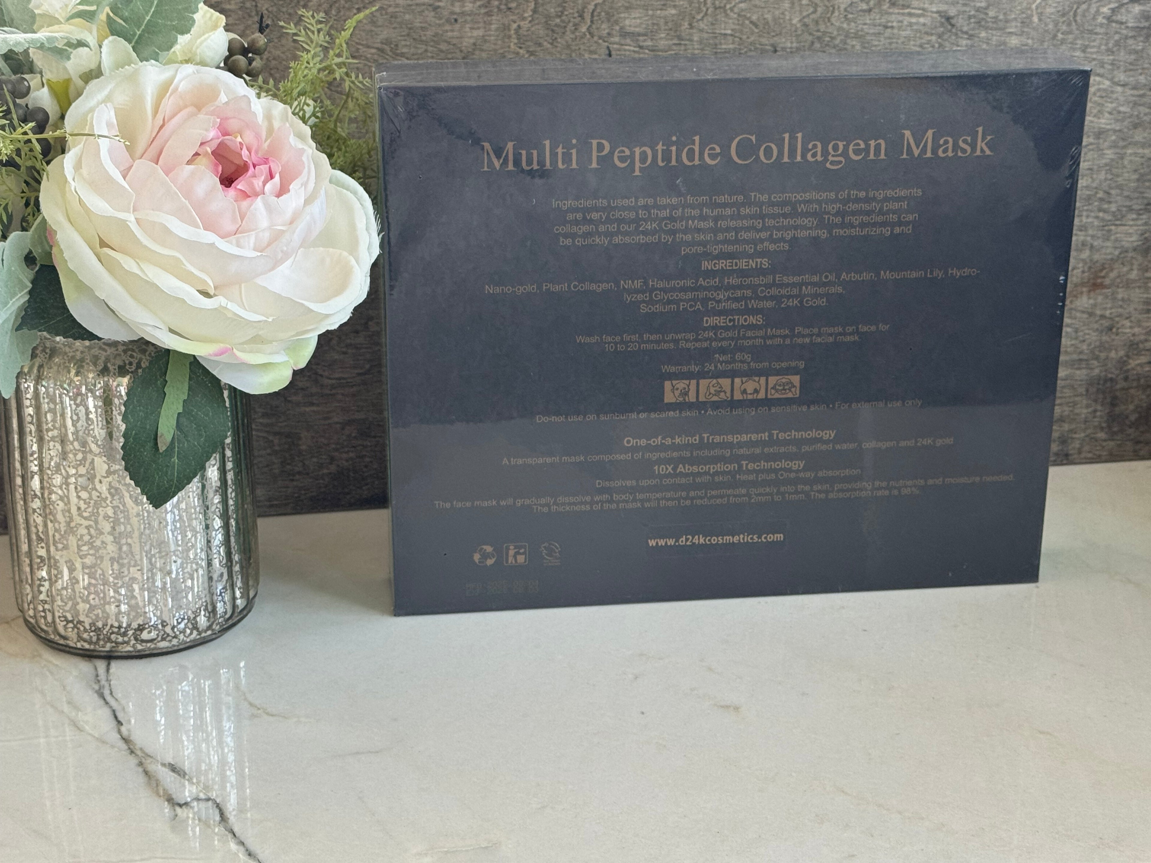 Multi Peptide Collagen Facial mask (12 ct) by D24K Cosmetics