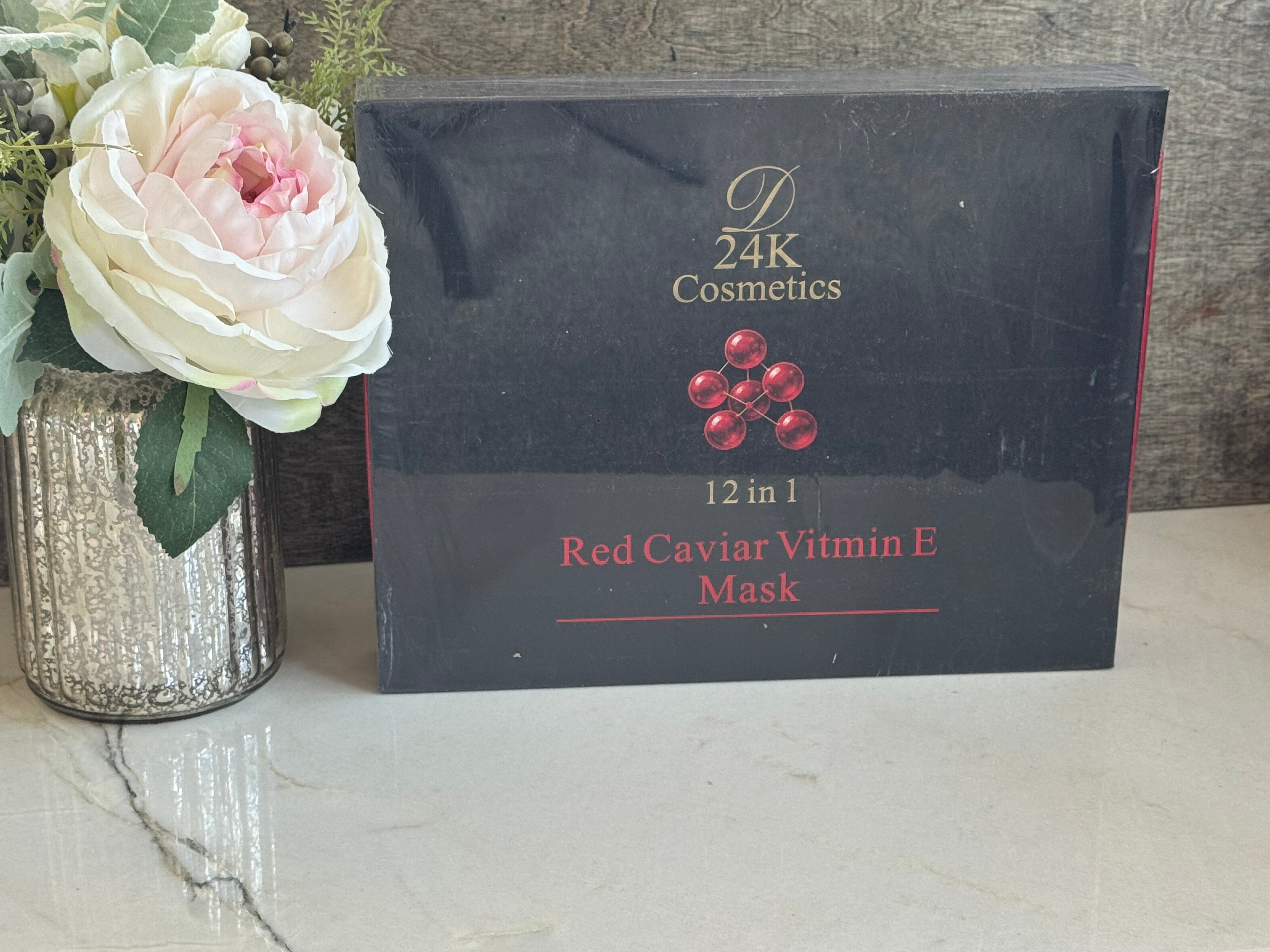 Red Caviar Vitamin A Facial mask (12-Pack) by D24K Cosmetics