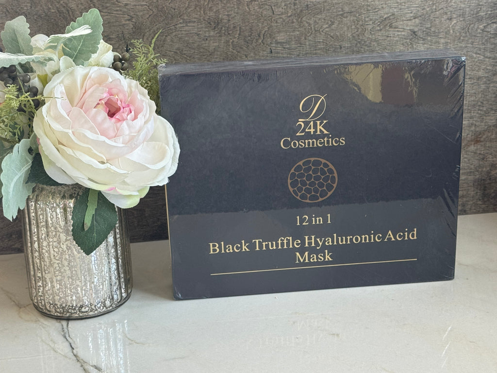 12-in-1 Black Truffle Hyaluronic Acid Facial mask (12 ct) by D24K Cosmetics