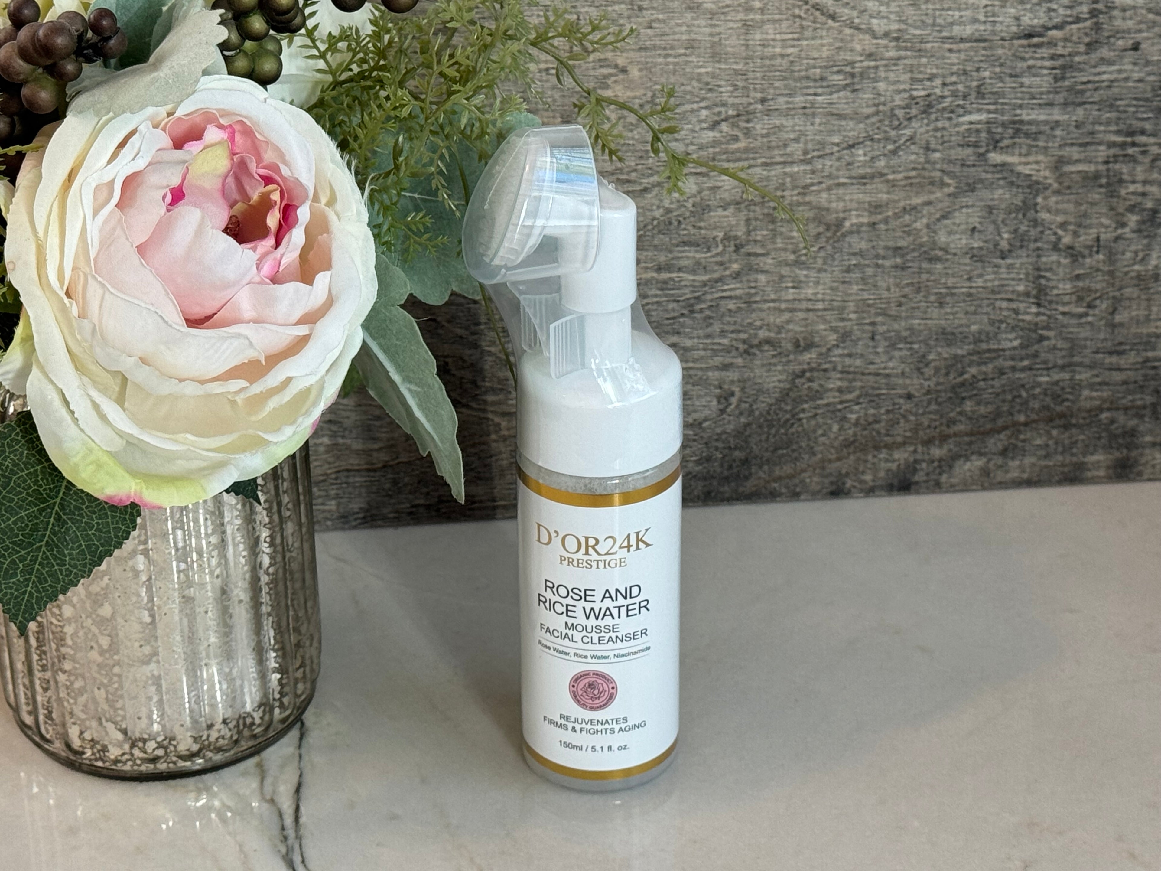 Rose and Rice Water Mousse Facial cleanser