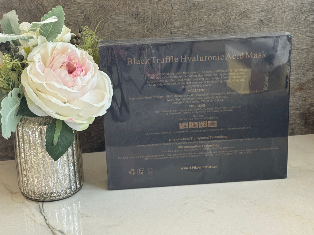 12-in-1 Black Truffle Hyaluronic Acid Facial mask (12 ct) by D24K Cosmetics