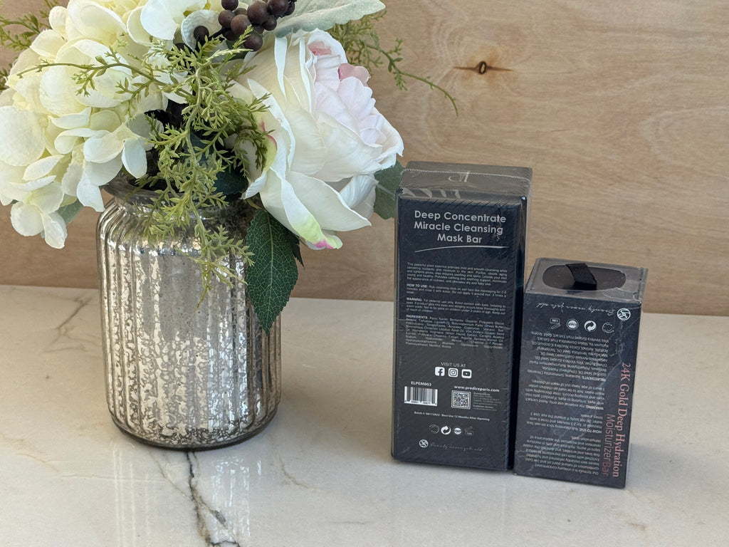24K Gold Deep Hydration  Facial Moisturizing Bar + Deep Facial concentrate Miracle Cleansing Bar