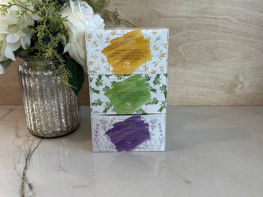 Luxury 3-Piece Bar Bundle (Oatmeal + Rosemary Mint + Lavender) by Secret Collagen