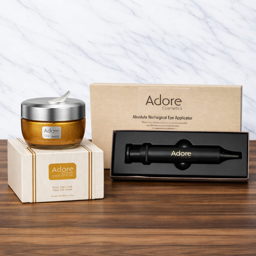 Adore Cosmetics Luxury Duo Bundle: 24K Gold Peel-Off Mask + Non Surgical Eye Applicator