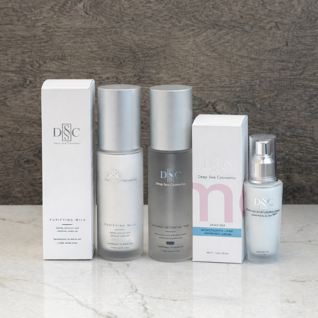 Deep Sea Cosmetics 3-Piece Skincare Bundle (Cleanser + Toner + Moisturizer)