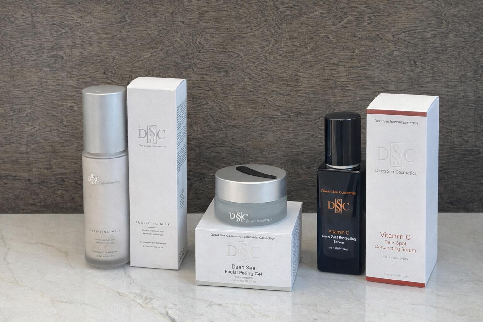 Deep Sea Cosmetics 3-Piece Skincare Bundle NEW (Cleanser + Peeling Gel + Dark Spot Vit C)